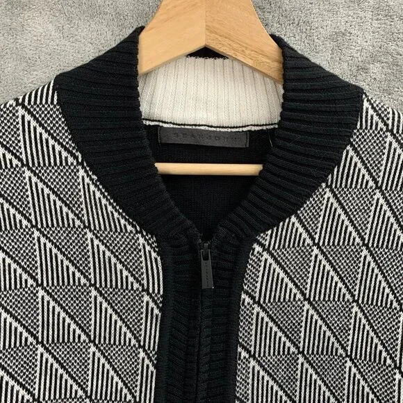 Sean John Jacket Mens XL Jacquard Zip-Up Cardigan Sweater Casual Preppy Knit - Picture 7 of 11